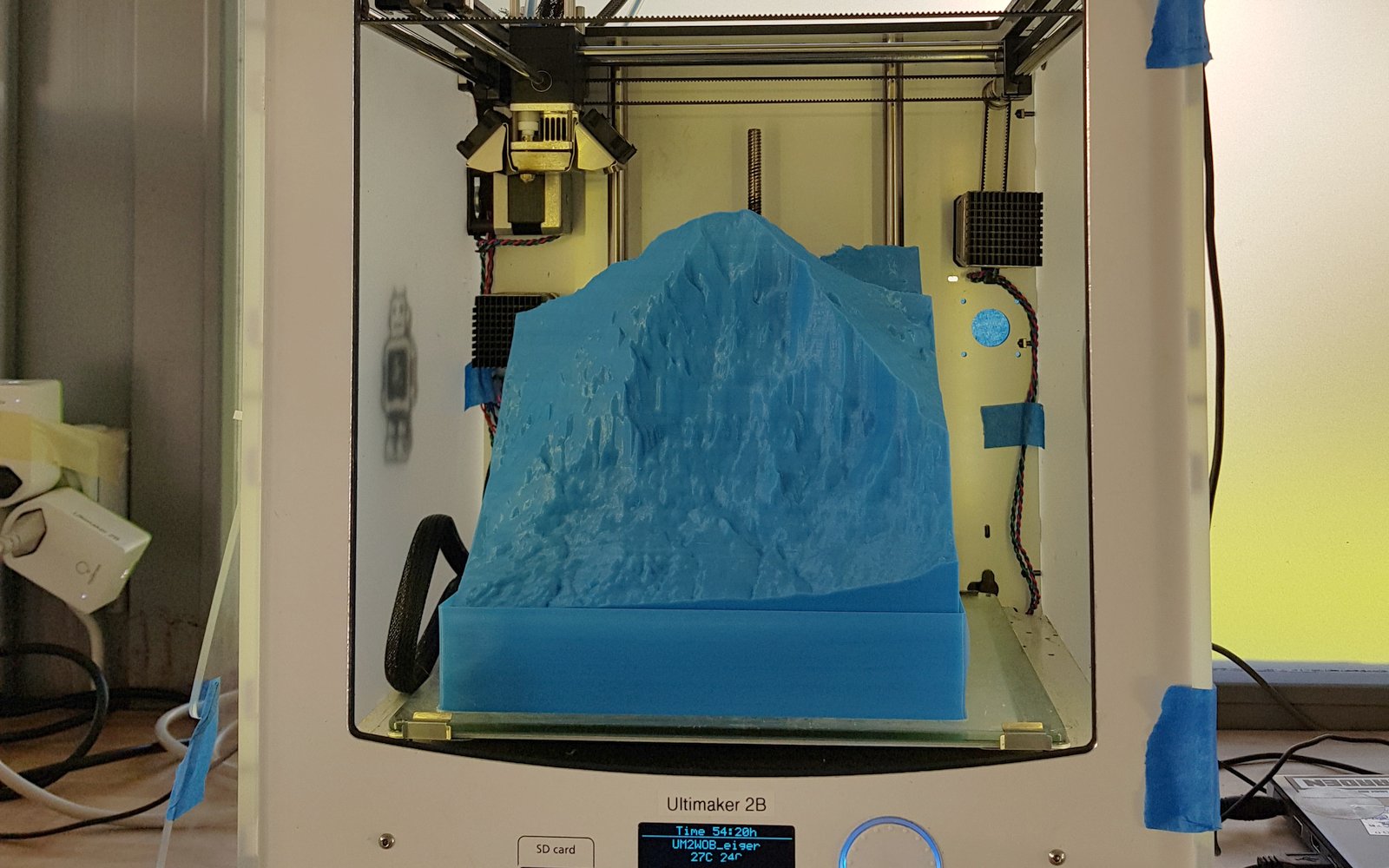 Ausgangsmodell des Eigers nach 54 Stunden Druckzeit im Ultimaker 2